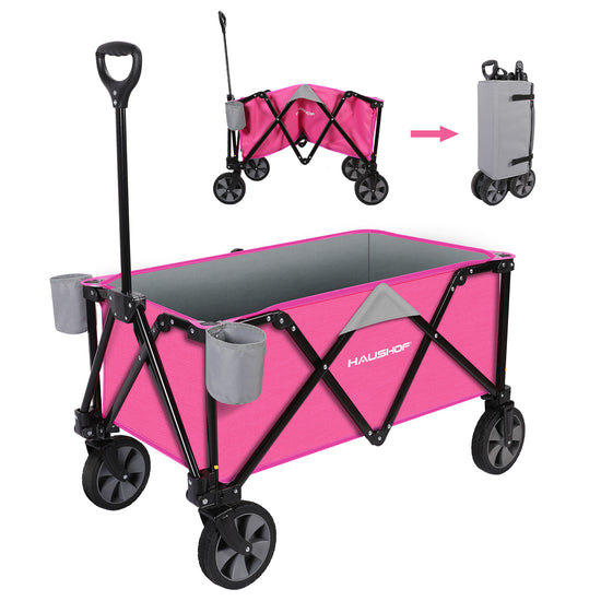 HAUSHOF Heavy Duty Collapsible Wagon,176 lbs Load Capacity