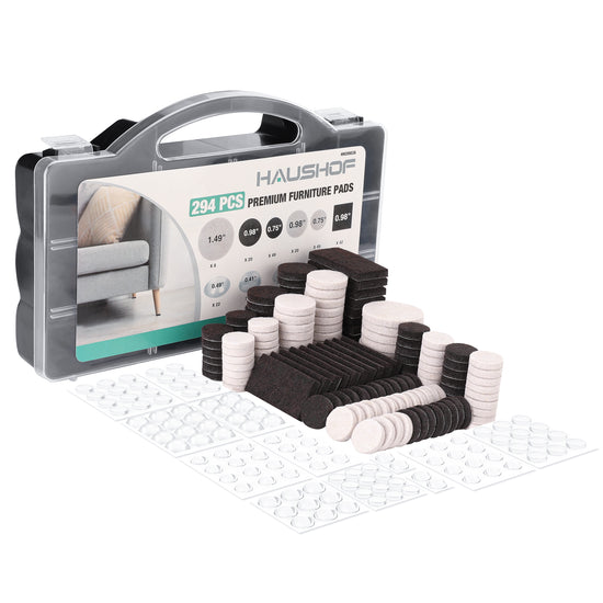 HAUSHOF 294 PCS Felt Furniture Pads and Cabinet Door Bumpers