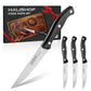 HAUSHOF 4-Piece Premium Stainless Steel Serrated Steak Knife Set