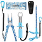 HAUSHOF Fishing Tool Kit, Aluminum Fishing Pliers, Stainless Steel Fish Lip Gripper, Fish Hook Remover with Safety Coiled Lanyard and Sheath, Gifts for Men Women