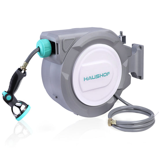Haushof 1/2" x 100 ft Retractable Garden Hose Reel