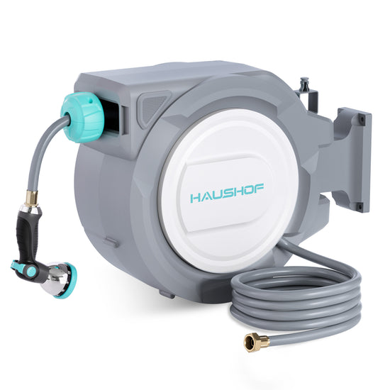 Haushof 1/2" x 100 ft Retractable Garden Hose Reel (W)