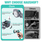 HAUSHOF Retractable Garden Hose Reel 1/2” x 130 ft, Auto-Lock at Any Length, Slow Return System, Wall Mounted and 180° Swivel Bracket for Outside Water