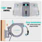 HAUSHOF Retractable Garden Hose Reel 1/2” x 130 ft, Auto-Lock at Any Length, Slow Return System, Wall Mounted and 180° Swivel Bracket for Outside Water